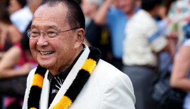 daniel Inouye with peoople in background